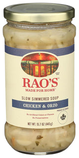 Rao's Made for Home Chicken Orzo Soup, 16 oz, Traditional Italian Heat and Serve Soup, Made with Premium Quality Ingredients