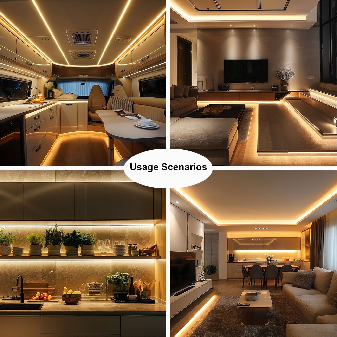 TOPAI_12V_COB_LED_Strip_Light_Warm_White/Natural_White/Cool_White/Blue/Green/Red_Waterproof_IP65_480LEDs/M_Super_Bright_4000Lm_CRI>90_16.4ft/5M_Dotless_High_Density_Cuttable_Flexible_for_Cabinet_Home_DIY_Lighting_Projects