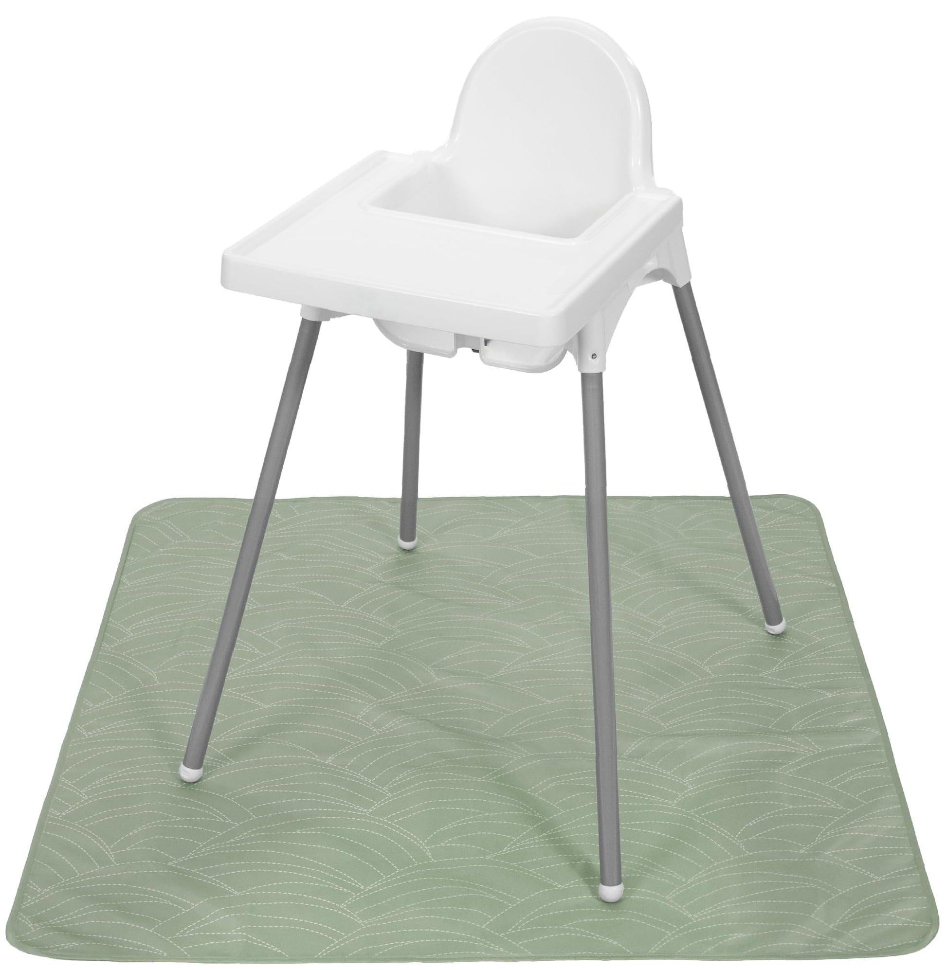 S&amp;amp;T INC. Baby Splat Mat for Under High Chair, Water Resistant Floor Mat, 42 Inches by 42 Inches, Sage Needlepoint