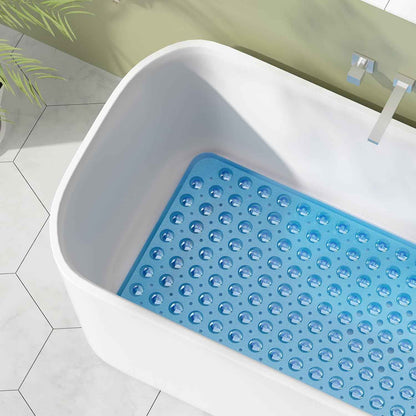 AmazerBath Shower Mat Non Slip 40 x 16 Inches, Bathtub Mat Shower Stall Mats with Suction Cups and Drain Holes, Non Slip Bath Mat for Tub for Elderly & Kids