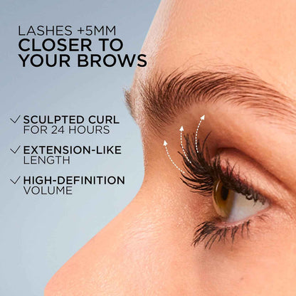 L'Oreal Paris Extensionist Mascara, Lengthening, Volumizing, and Curling Formula For a Lash Extension Eye Makeup Look, Washable