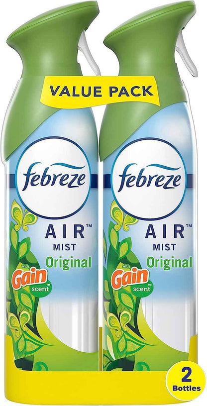 Febreze Air Mist, Air Freshener Spray, Odor Fighting Room Spray, Deodorizer for Home Bathroom Kitchen Office Apartment Dorm Room Classroom