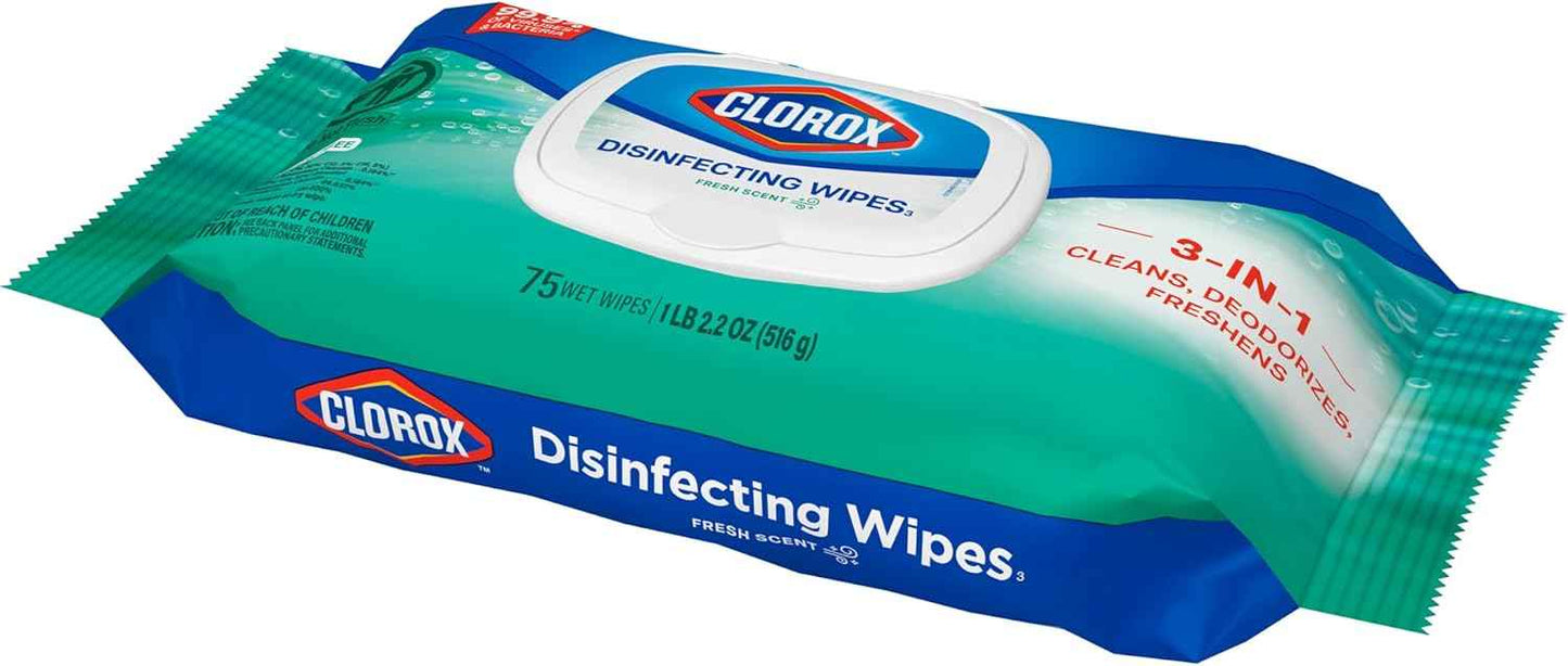 Clorox Disinfecting Wipes Flex Pack, Bleach Free, 75 Count