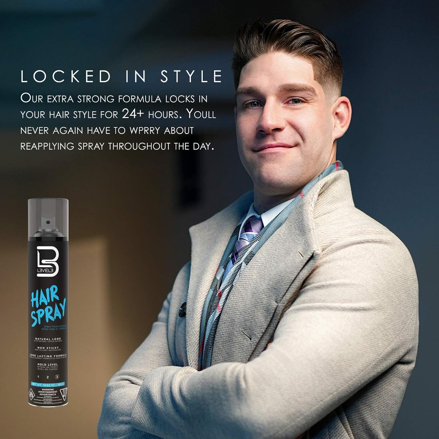 L3_Level_3_Hair_Spray_-_Long_Lasting_and_Strong_Hold_-_Great_for_Men_and_Women_-_Level_Three_-_Suitable_for_All_Hair_Types_(Hair_Spray,_12.95_Fl_Oz_(Pack_of_1)
