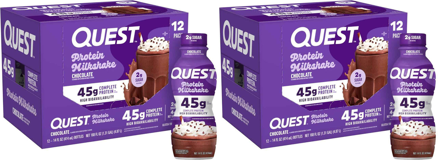 Quest Nutrition Protein Shake, 45g Protein, 2g Sugar, 4g Net Carbs, Ready to Drink, Gluten Free