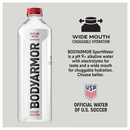 BODYARMOR_SportWater_Alkaline_Water,_Superior_Hydration,_High_Alkaline_Water_pH_9+,_Electrolytes,_Perfect_for_your_Active_Lifestyle,_1.5_Liter_(Pack_of_12)