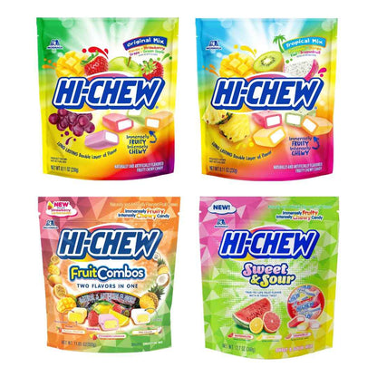 HI-CHEW Assorted, Green Apple Strawberry Mango Grape, Soft & Chewy Candy 2lb - 185+ Pieces Individually Wrapped - Made with Immensely Juicy Fruity Flavors