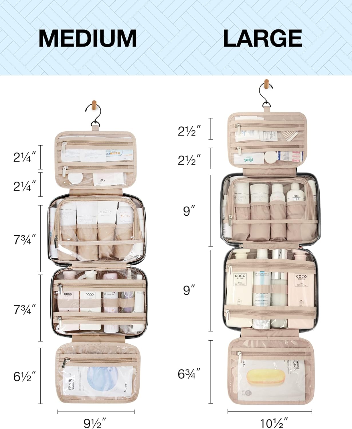 BAGSMART_Toiletry_Bag_Hanging_Travel_Makeup_Organizer_with_TSA_Approved_Transparent_Cosmetic_Bag_Makeup_Bag_for_Full_Sized_Toiletries,_Medium-Black