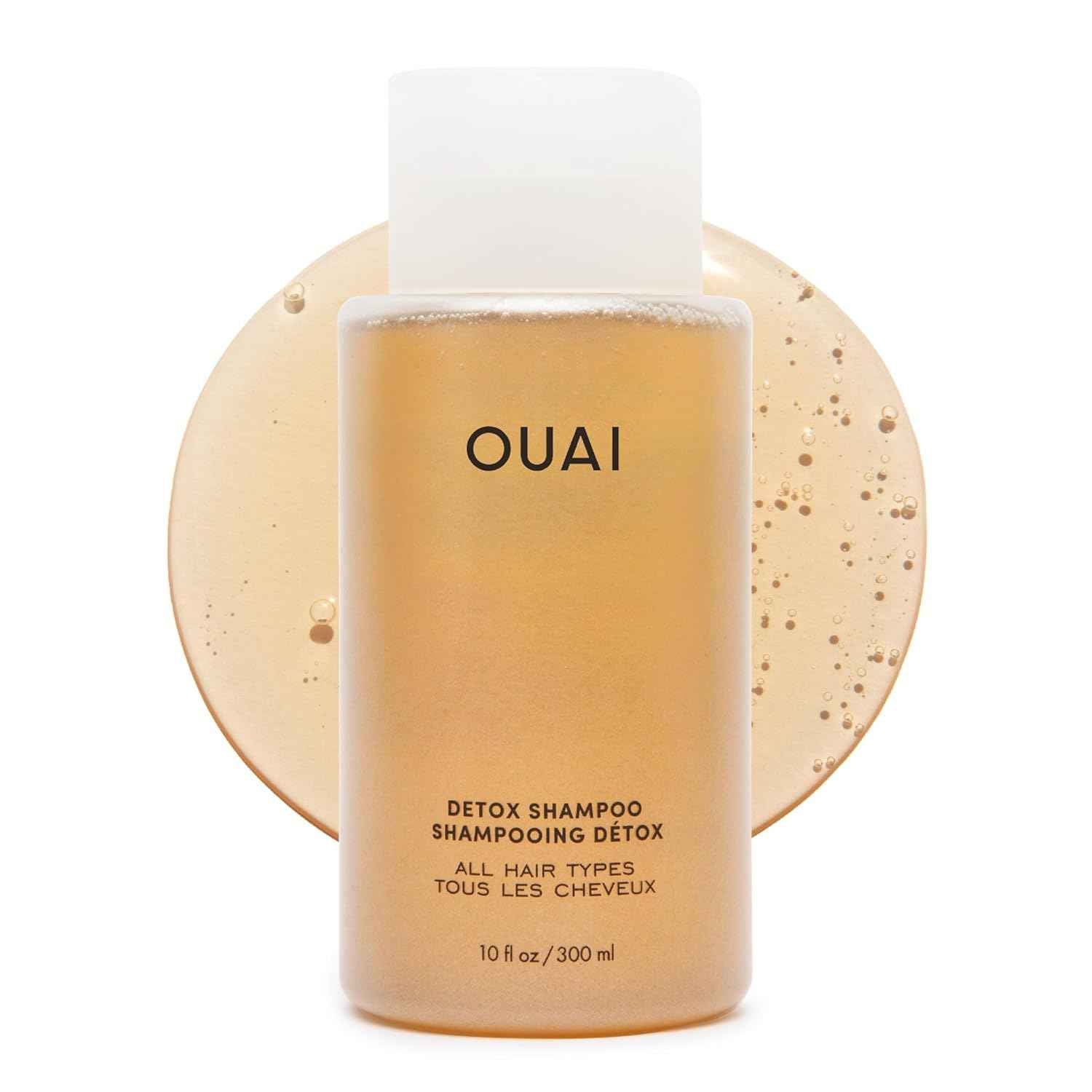 OUAI Detox Shampoo - Clarifying Shampoo for Build Up, Dirt, Oil, Product and Hard Water - Apple Cider Vinegar & Keratin for Clean, Refreshed Hair - Sulfate-Free Hair Care