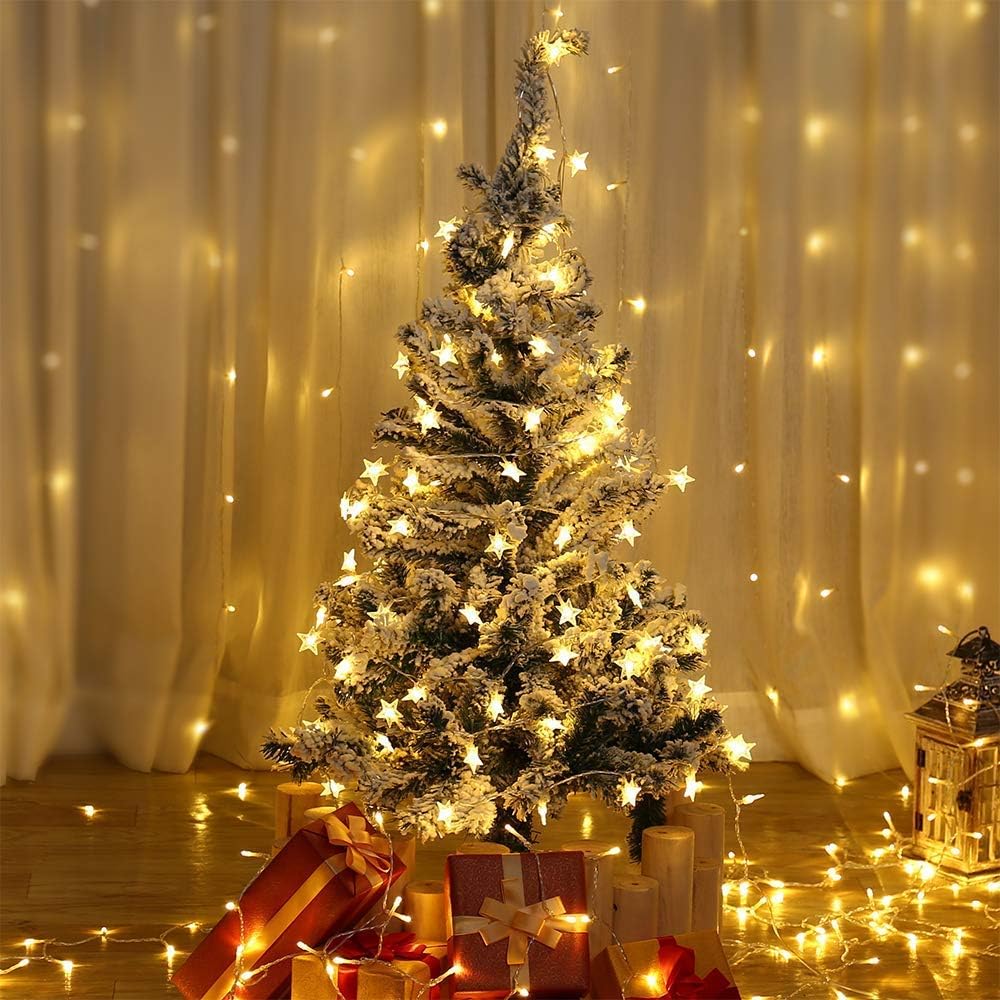 ANJAYLIA_20_LED_Star_String_Lights_Fairy_Christmas_Lights_Battery_Operated_for_Indoor_&_Outdoor,_Party,_Wedding_and_Holiday_Decorations_Warm_White