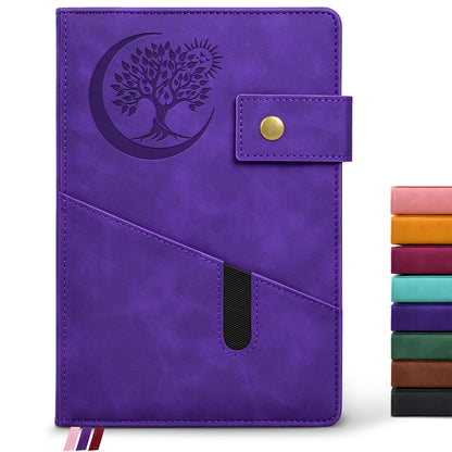 PAIBAS Blank Journal Notebook, A5 Hardcover Leather Sketchbook with 200 Pages Thick Blank Paper for Men Women, Unlined Drawing &amp;amp; Writing Journal, 5.9&amp;#34; x 8.4&amp;#34; Plain Notebook (purple)