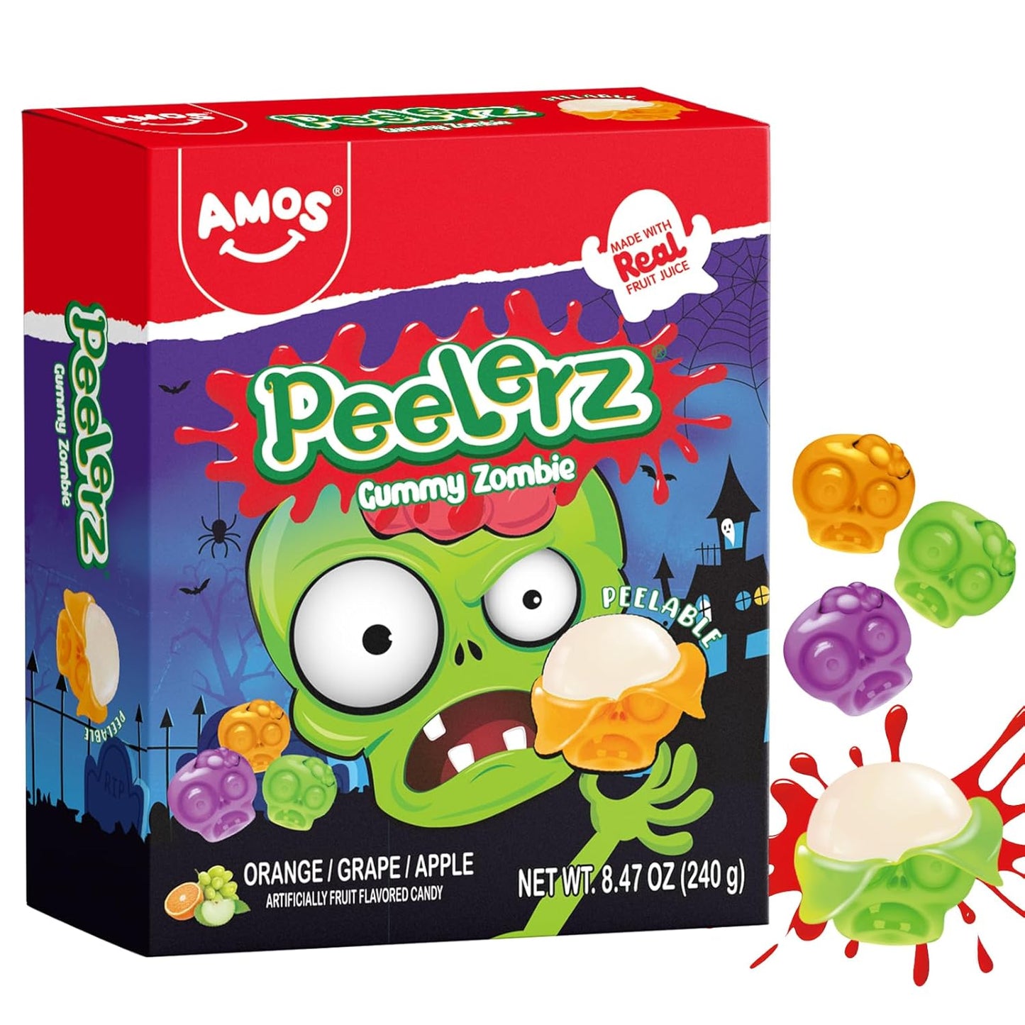 Amos 4D Gummy Body Parts Halloween Candy – Spooky Gummy Snacks Fun Halloween Candy for Trick-or-Treat & Party Favors - Eco House Kit