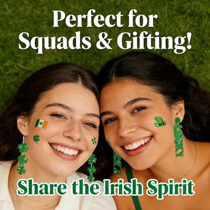 St_Patricks_Day_Earrings_&_Tattoos_for_Women,_3_Pairs_Irish_Earrings_+_Shamrock_Temporary_Tattoos_for_Irish_Festival_Party_Celebration,_Green_Saint_Patricks_Day_Shirt_&_Outfits_Accessories_for_Adults