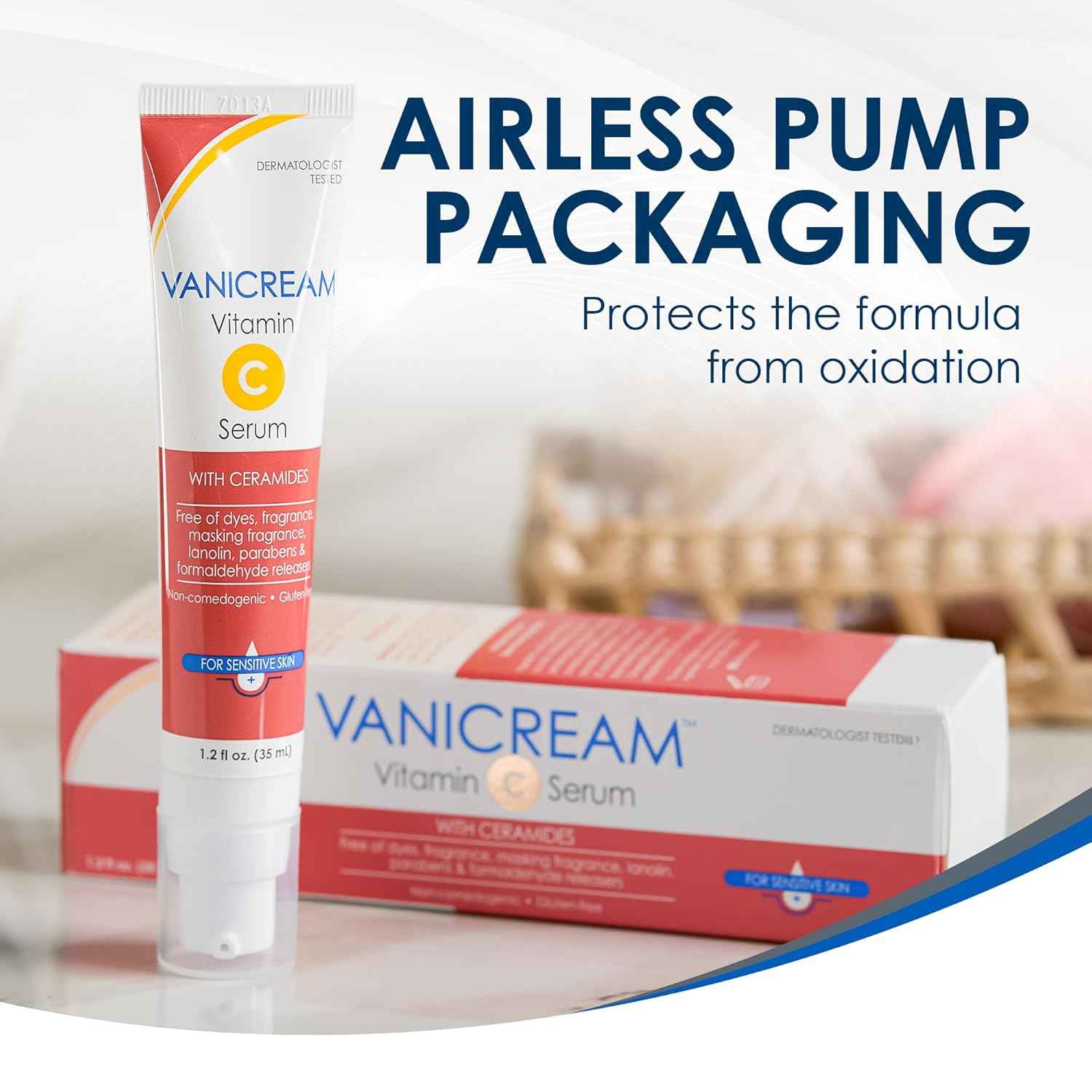 Vanicream Vitamin C Serum, 1.2 Fl Oz, Formulated without Common Irritants for Sensitive Skin, Milky and Lightweight Brightening Serum, Hydrates & Boosts Glow, Dermatologist-Tested