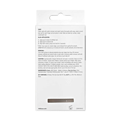 KISS Classy, Press On Nails, Nail glue included, White, Medium Size, Almond Shape, Includes 28 Nails, 2g glue, 1 Manicure Stick, 1 Mini File