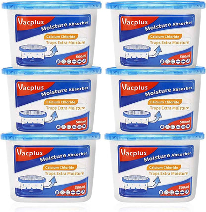 Vacplus Moisture Absorbers 6 Pack, Portable Humidity Absorber Boxes for Your Bathroom, Closet & Car, Dehumidifier