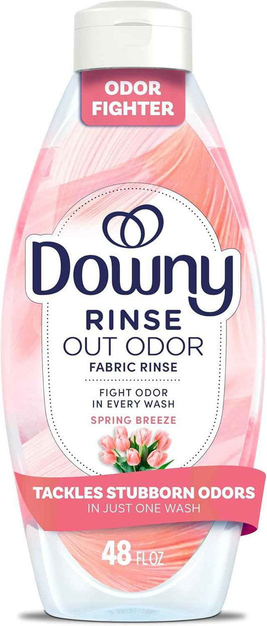 Downy Rinse Laundry Odor Remover, Spring Breeze Scent, 48 FL OZ, Fabric Softener and Laundry Odor Removal Rinse