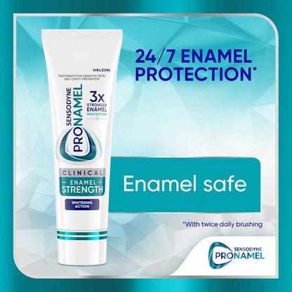 Sensodyne Pronamel Clinical Enamel Strengthening Toothpaste, Whitening Action, 3.4 oz (3 Pack)