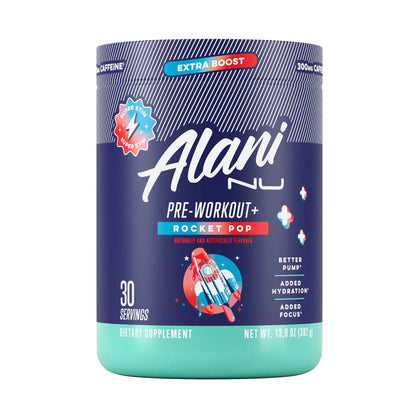 Alani Nu Pre Workout+ Powder, Extra Boost, Sugar Free, 300mg Caffeine, L-Theanine, Beta-Alanine, Citrulline, 30 Servings
