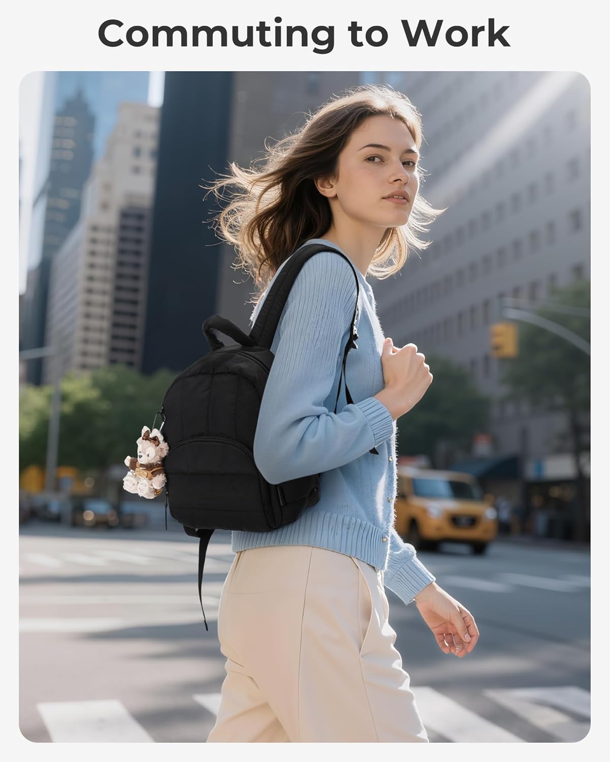 BAGSMART_Mini_Backpack_for_Women,_Lightweight_Puffer_Small_Backpack_Purse,_Quilted_Casual_Travel_Daypack,_Cute_Water-Resistant_Bookbag_for_Daily,_Brown