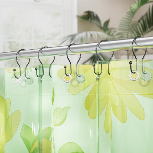 AmazerBath_Shower_Curtain_Hooks_Black_Shower_Curtain_Rings,_Simple_Double_Hook_Shower_Curtain_Hooks_Rust_Proof,_Smooth_Sturdy_Metal_Shower_Hooks_for_Shower_Curtain_Rod,_12_Pcs_Shower_Rod_Hooks