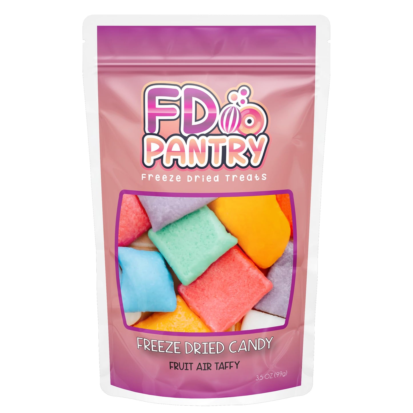 Freeze Dried Air Taffy Crunch Candy - Variety Fruit Flavors, 3.5oz | Strawberry, Melon, Cherry, Raspberry, Orange, Grape, Mystery | Crunchy Snack Sour Treat, Gift