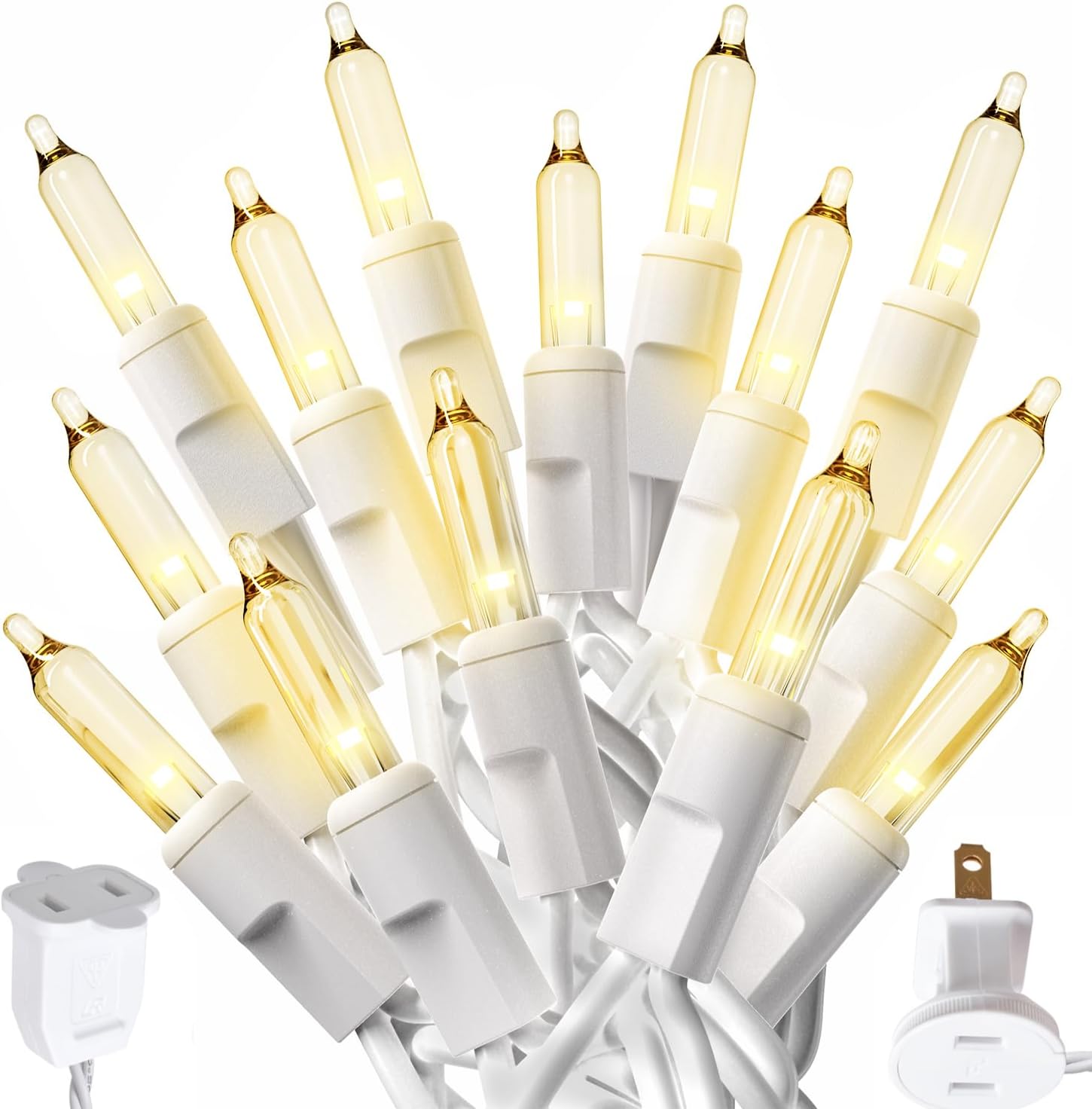 PREXTEX_10_Ft_String_Lights_with_Christmas_Tree_Light_Warm_White_-_Indoor/Outdoor_Decor_-_50_Count_Christmas_Lights_for_Holidays_-_Xmas_Light_on_White_Wire_-_Multi-Strand_Connectable