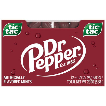 Tic Tac Dr Pepper, Pocket-sized Mints, Dr Pepper Flavored On-the-Go Refreshment, 12 pack, 1.7 oz Each