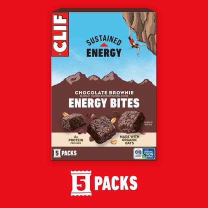 CLIF BAR Energy Bites - Made with Organic Oats - 6g Plant Based Protein - Non-GMO (5 Packs)