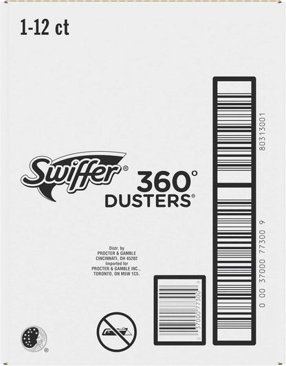Swiffer Duster Kit with 3 ft Extendable Handle, Heavy Duty Dusting Starter Kit with 12 Refills, for Ceiling Fans, Vents and Hard to Reach Places