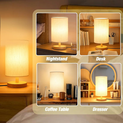 Desk_Lamp_LED_Bulb_Included,_Small_Bedside_Table_Lamp_Plug-in_-_Classic_Wood_Base_with_Flaxen_Fabric_Shade,_Lamps_for_Night_Stands,_Simple_Nightstand_Light_for_Bedroom,_Office,_Desk