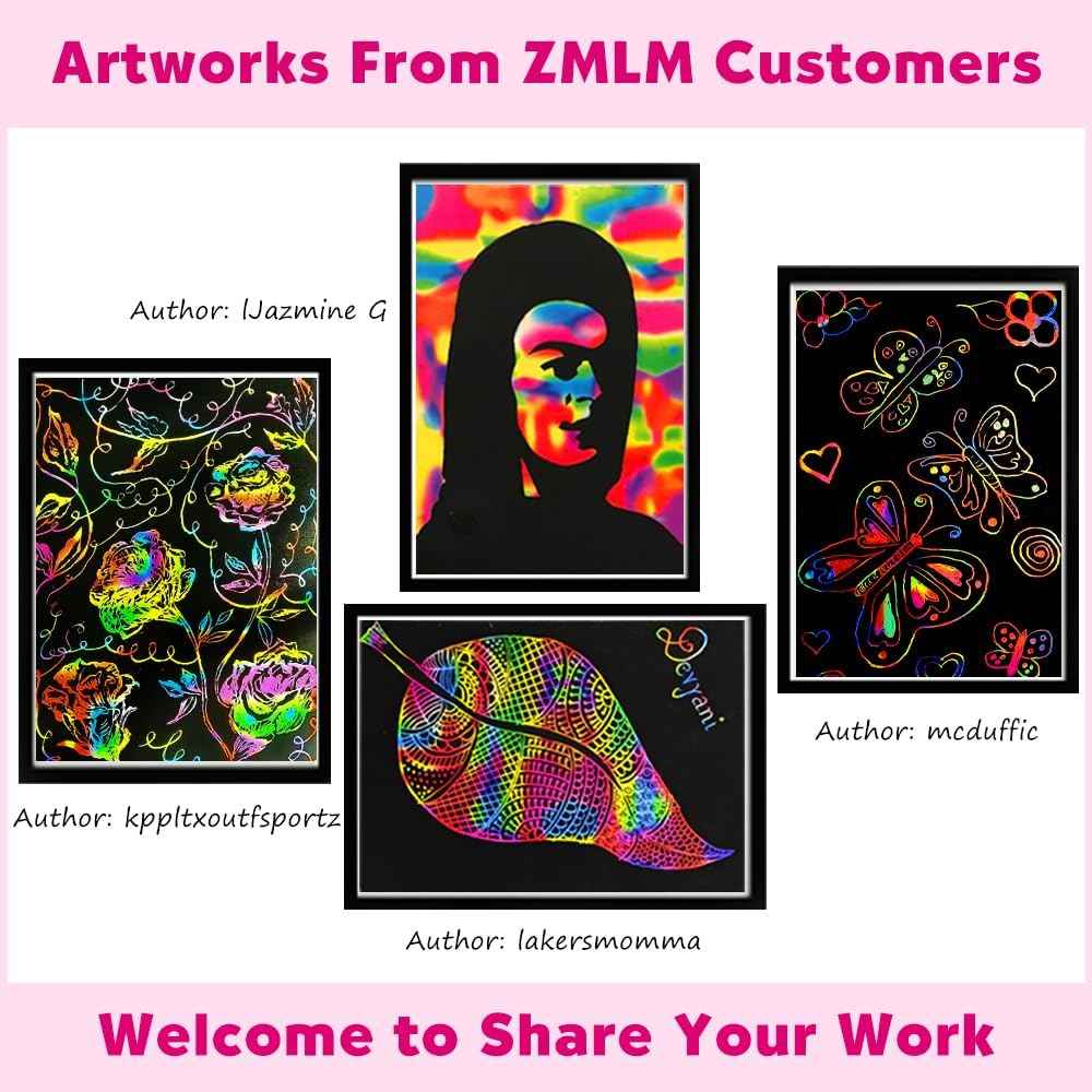 ZMLM Scratch Paper Art-Crafts Gift: 2 Pack Rainbow Notebooks Supplies Toys Easter Basket Stuffers for 3 4 5 6 7 8 9 10 Years Old Girls and Boys Kids Valentine's Day Birthday Party Travel Games