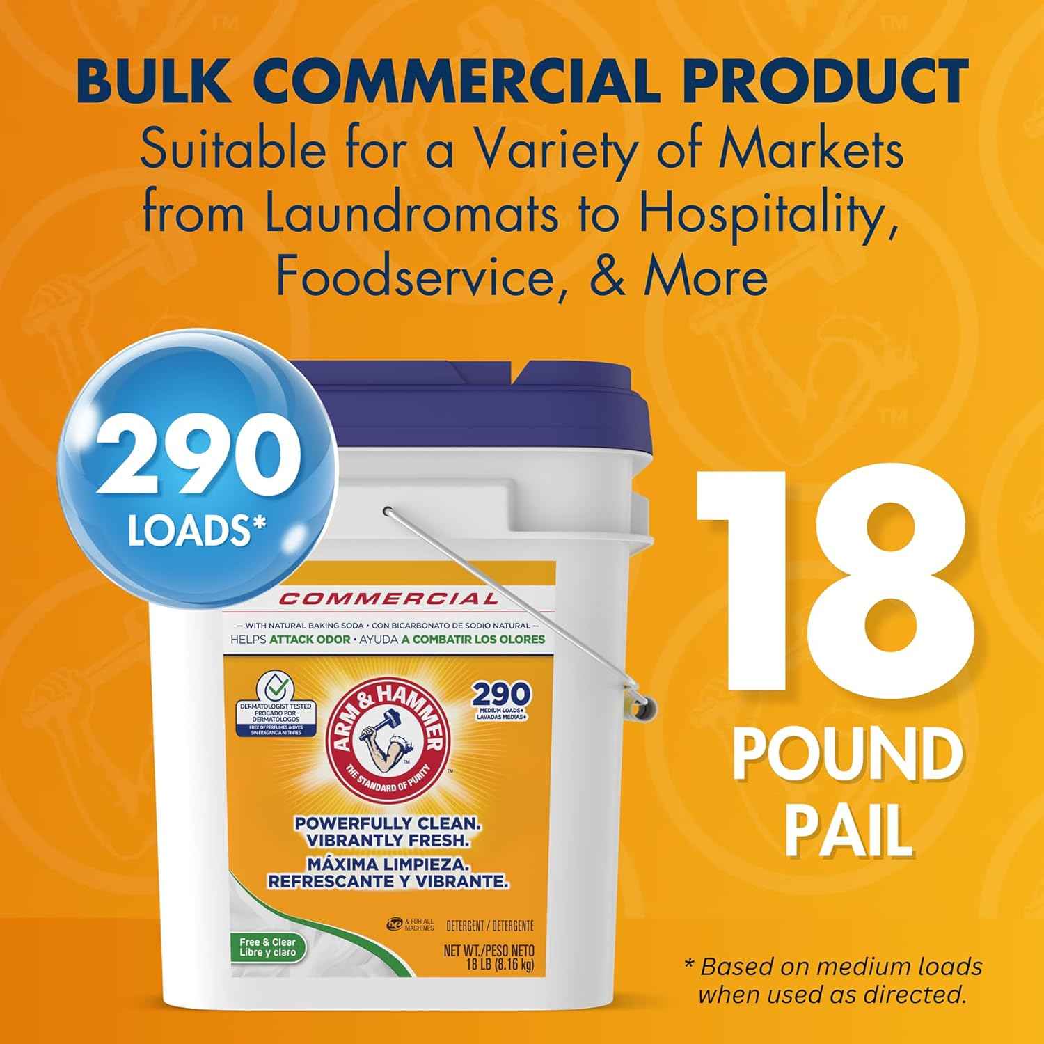 Arm & Hammer Powder Laundry Detergent, Professional Soap for Washing Clothes, 290 Loads Bulk