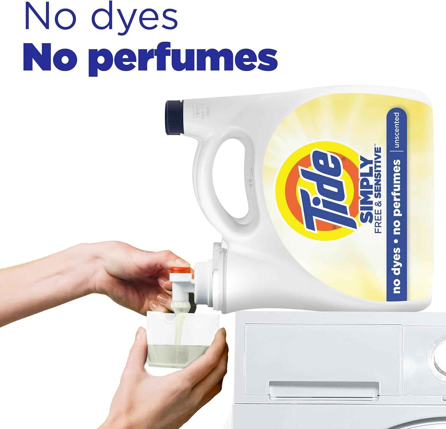 Tide Simply Liquid Laundry Detergent, Free & Sensitive Scent
