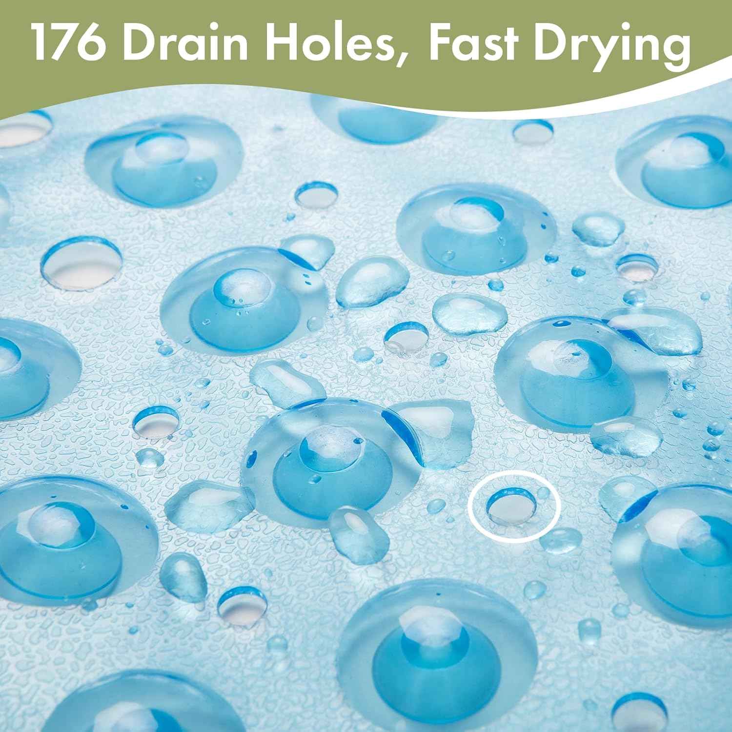 AmazerBath Shower Mat Non Slip 40 x 16 Inches, Bathtub Mat Shower Stall Mats with Suction Cups and Drain Holes, Non Slip Bath Mat for Tub for Elderly & Kids