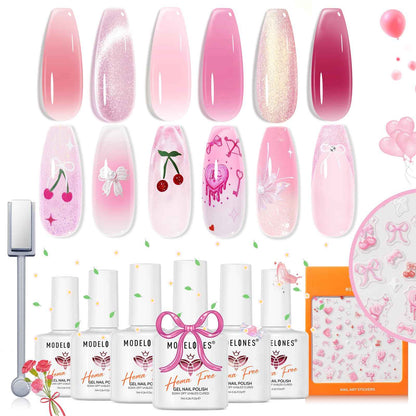modelones Cat Eye Magnet Set, Heart Nail Art Tool Strong Magnetic Pen Double Head Round Magnets Stick Wand Diverse French Moon Floral Cateye Effect DIY Professional Manicure Gift for Women