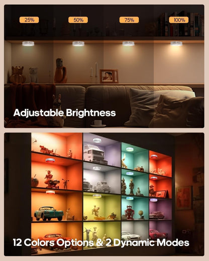 Puck_Lights_with_Remote,_13_RGB_Colors_LED_Under_Cabinet_Lights,_Rechargeable_Baterry_Operated_Under_Cabinet_Lighting_Tap_Lights,_Stick_on_Lights_with_Dimmer_and_Timer