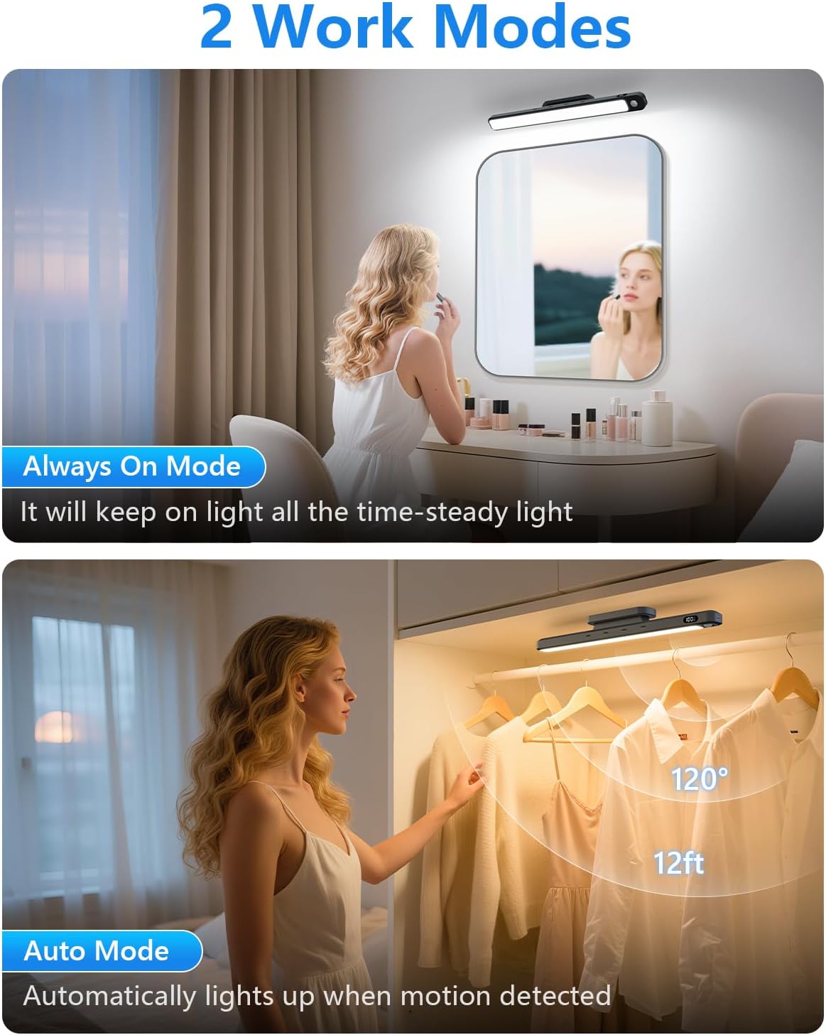 Ferswe_3W_Motion_Sensor_Magnetic_Light_Bar,Eye-Friendly_Rechargeable_Closet_Lights_with_Battery_Display,2000mAh_Vanity_Lights_for_Mirror,_Rechargeable_Light_Bar_for_Cabinet,_Closet,_Bathroom_and_Desk