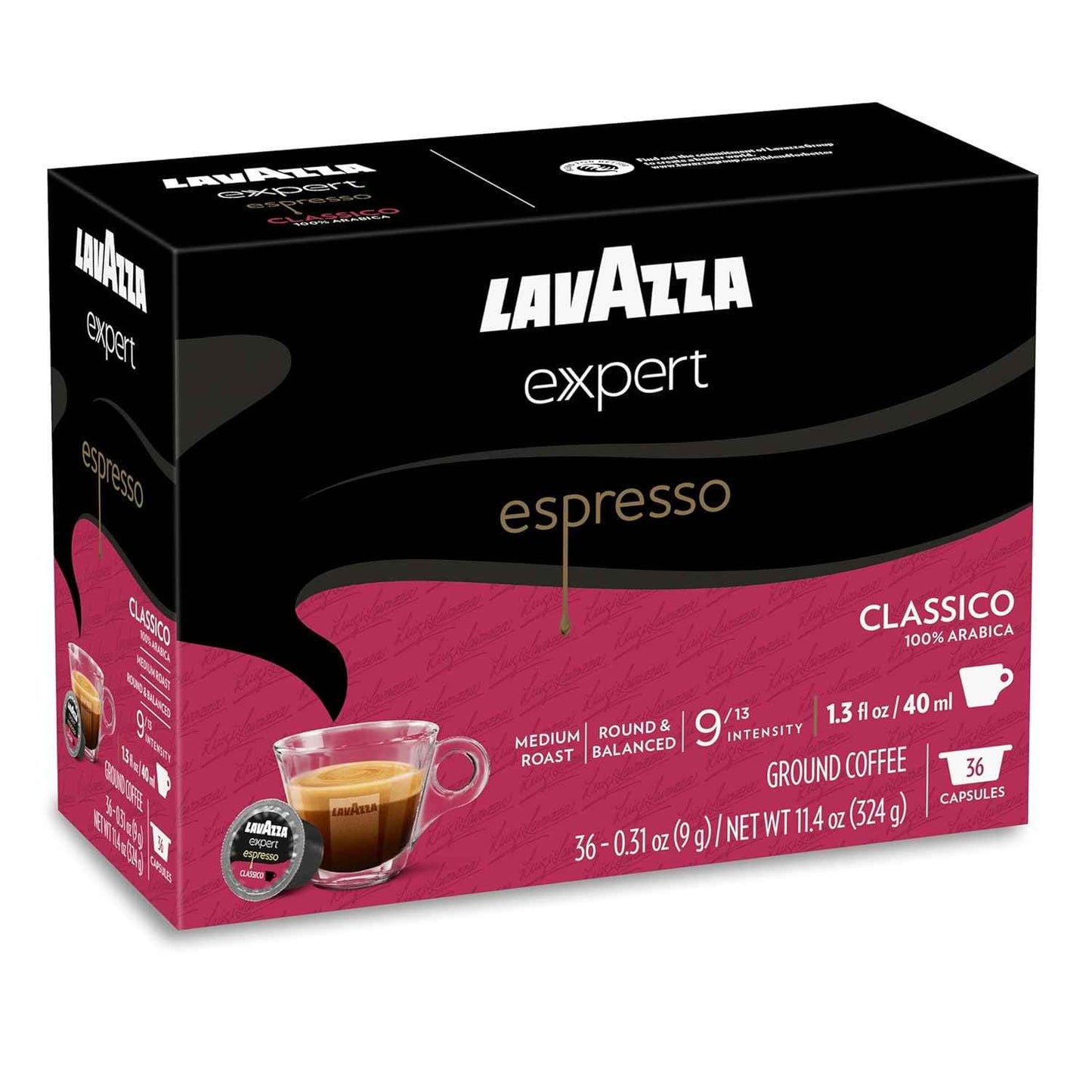 Lavazza Capsules, Medium Roast, 100% Arabica, Compatible with Own Classy Machines