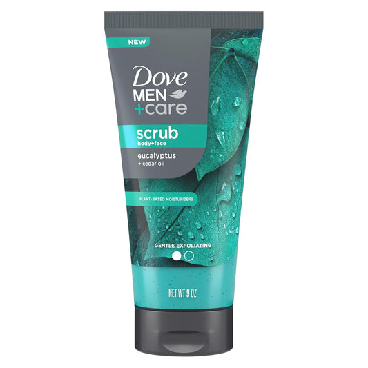 DOVE_MEN_+_CARE_Body_and_Face_Scrub_Eucalyptus_Deeply_Exfoliates_for_Hydrated_&_Nourished_Skin_100%_Gentle_Cleanser,_No_Sulfate_Cleansers_or_Parabens_9_oz