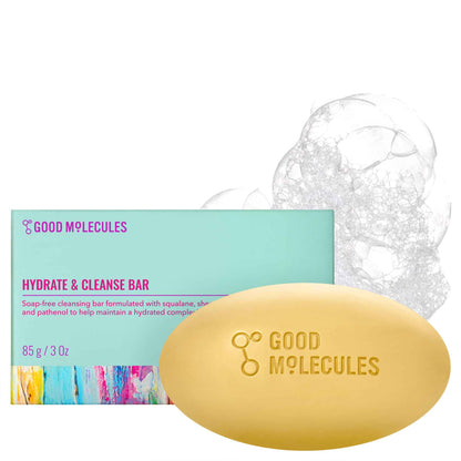 Good Molecules Hydrate and Cleanse Bar - Soap Free Bar with Shea Butter and Macadamia Seed Oil for Ultra Hydrating Body and Face Moisturizer - Skin Care