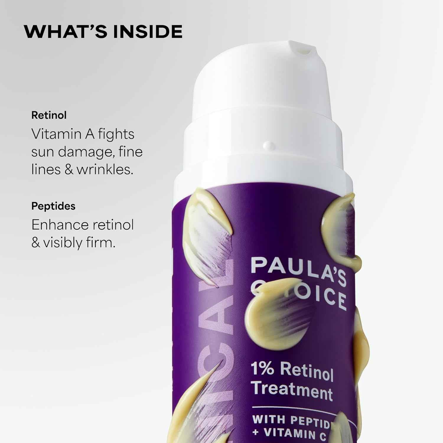 Paula's Choice CLINICAL 1% Retinol Face Treatment with Peptides, Vitamin C & Licorice Extract, Anti-Aging Skin Care Serum, Fine Lines & Wrinkles, Fragrance Free