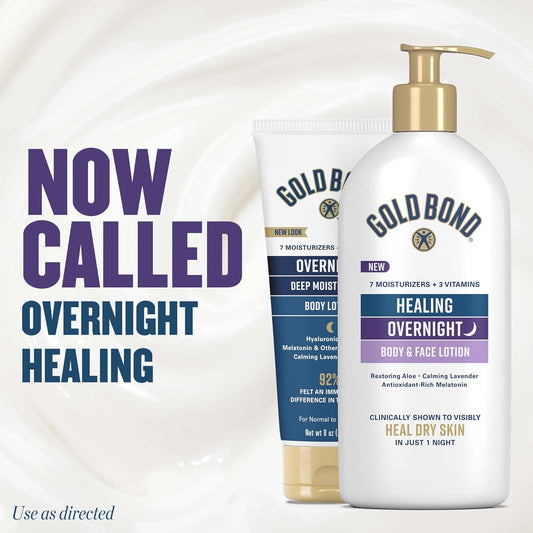 Gold_Bond_Healing_Overnight_Body_&_Face_Lotion_for_Dry_Skin,_Nongreasy_Moisturizer_with_Hyaluronic_Acid,_Aloe_&_Melatonin_Works_While_You_Sleep,_13_oz.
