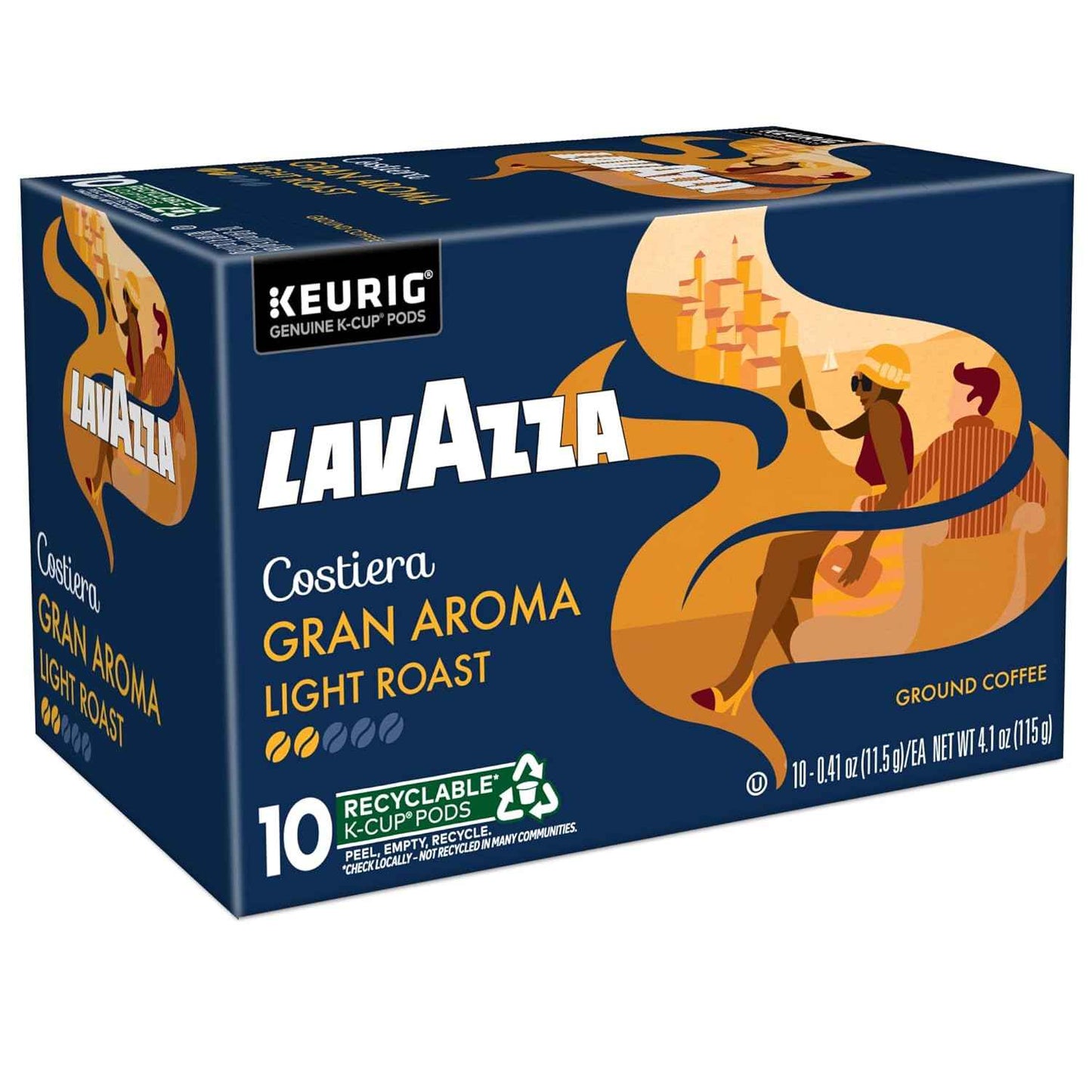 Lavazza Costiera Gran Aroma, Single-Serve Keurig K-Cup Pods, Light Roast Coffee