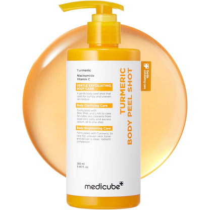 medicube_Body_Peel_Shot_with_Turmeric_|_Gentle_Body_Exfoliating_Serum_with_BHA,_LHA_&_PHA_for_Dead_Skin_Cells,_Uneven_Looking_Skin_&_Excess_Sebum_|_9.46_fl.oz