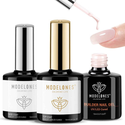 modelones Gel Top Coat, 15ml No Wipe Gel Nail Polish High Gloss Top Coat Shiny Long Lasting Clear Top for Acrylic Nails, Need U V/LED Lamp for Home DIY Gift Spring Easter's Manicure Salon