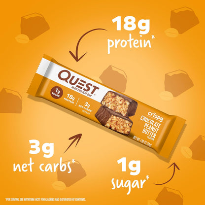 Quest_Nutrition_Crispy_Chocolate_Peanut_Butter_Hero_Protein_Bar,_18g_Protein,_1g_Sugar,_3g_Net_Carb,_Gluten_Free_Protein_Snack,_Keto_Friendly,_4_Count