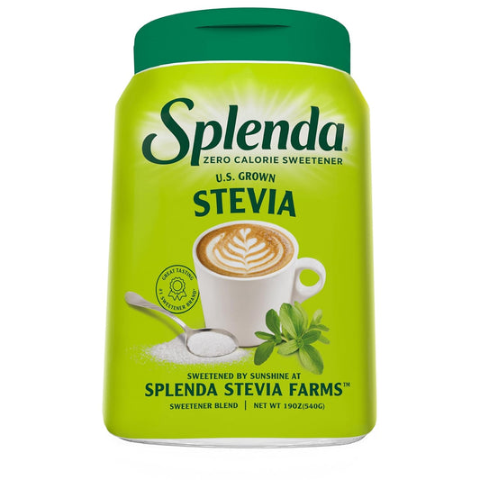 SPLENDA_Stevia_Zero_Calorie_Sweetener,_Plant_Based_Sugar_Substitute_Granulated_Powder,_19_oz_Jar