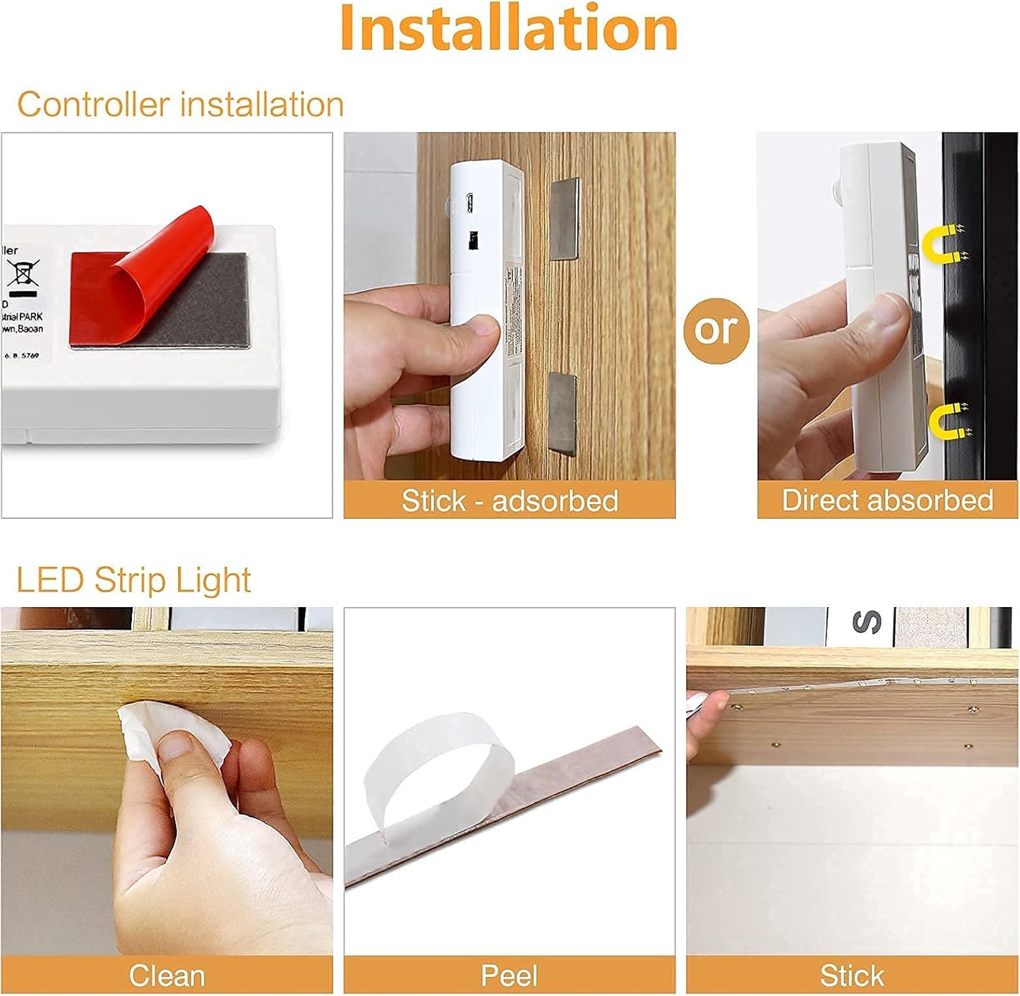 WOBANE_Motion_Sensor_Stair_Strip_Lights,Rechargeable_Motion_Activated_Closet_Light,Battery_Powered_LED_Strip,60_LEDs_Homelife_Bar_for_Bed,Pantry,Counter,Night_Light,Cabinet,6.56ft/16.4ft