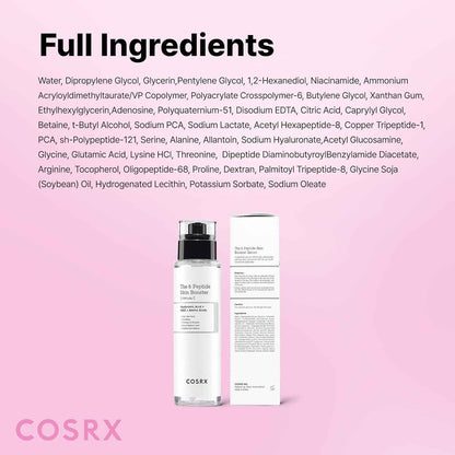 COSRX 6X Peptide Collagen Skin Booster Toner Serum for Dull & Uneven Skin, Preps Skin with Copper Peptides, GHK-Cu, Skin Renewal Boosting Facial Essence, Korean Skin Care, 5.07 oz, Mothers Day Gifts